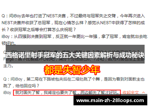西格诺里射手冠军的五大关键因素解析与成功秘诀 西格诺里射手冠军的五大关键因素解析与成功秘诀